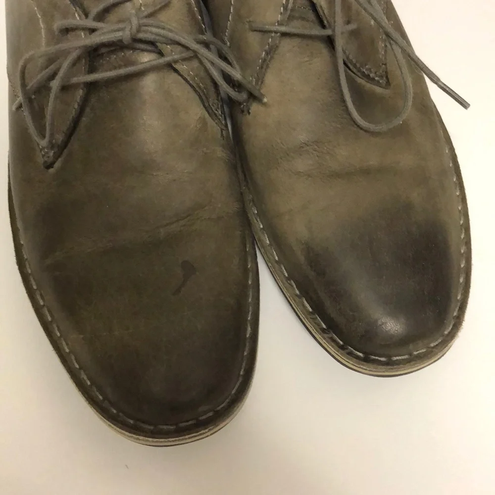 Steve Madden Men's Hasten Shoes Grey Tone Leather Oxford Derby Casual Sz 10